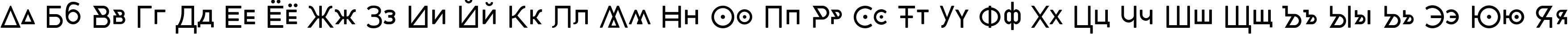 Пример написания русского алфавита шрифтом CocoBikeR