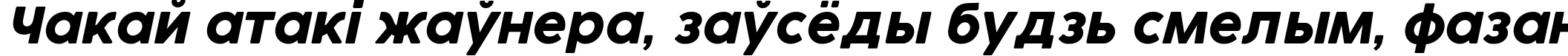 Пример написания шрифтом Cocogoose Pro Italic текста на белорусском