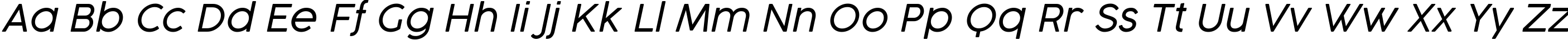 Пример написания английского алфавита шрифтом Cocogoose Pro Light Italic