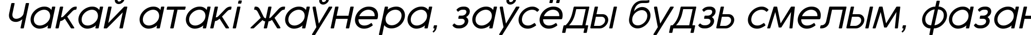 Пример написания шрифтом Cocogoose Pro Light Italic текста на белорусском