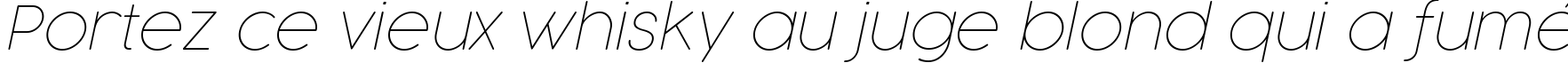 Пример написания шрифтом Cocogoose Pro Thin Italic текста на французском