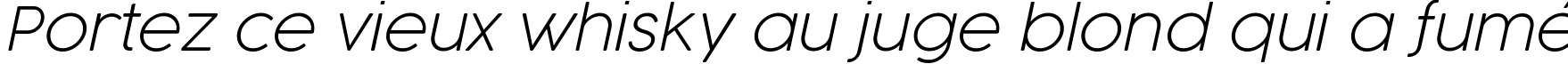 Пример написания шрифтом Cocogoose Pro UltraLight Italic текста на французском
