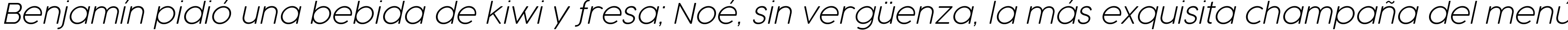 Пример написания шрифтом Cocogoose Pro UltraLight Italic текста на испанском