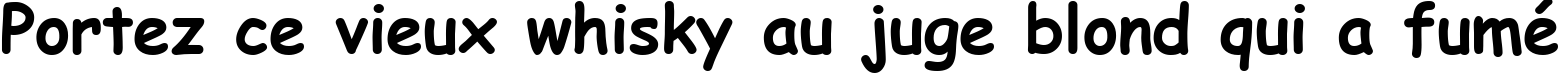 Пример написания шрифтом Comic Sans MS Bold текста на французском