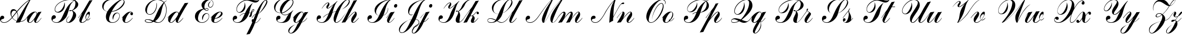 Пример написания английского алфавита шрифтом CommScriptTT