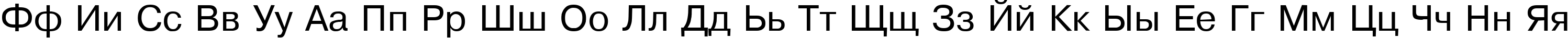 Пример написания английского алфавита шрифтом CompactBook