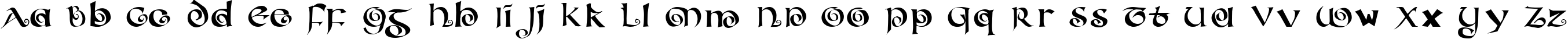 Пример написания английского алфавита шрифтом ConfettiType Medium