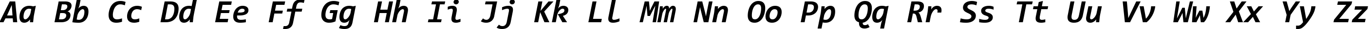 Пример написания английского алфавита шрифтом Consolas Bold Italic