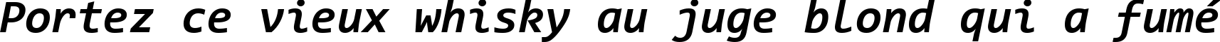 Пример написания шрифтом Consolas Bold Italic текста на французском