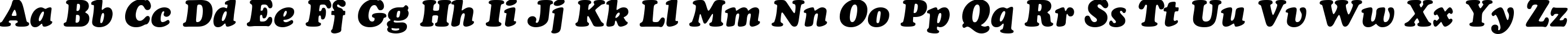 Пример написания английского алфавита шрифтом Cooper Italic Italic