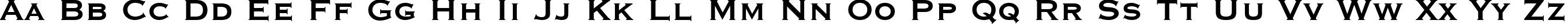 Пример написания английского алфавита шрифтом Copperplate Gothic Bold BT