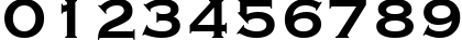 Пример написания цифр шрифтом Copperplate Gothic Bold BT