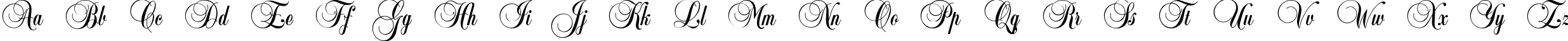 Пример написания английского алфавита шрифтом Copyist Thin