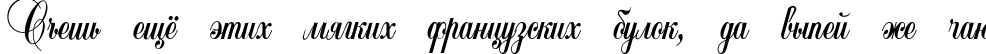 Пример написания шрифтом Copyist Thin текста на русском