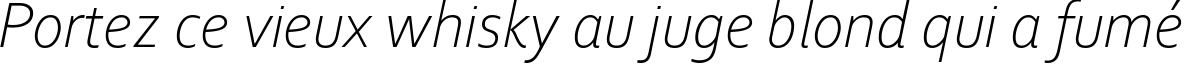 Пример написания шрифтом Corbel Light Italic текста на французском