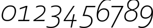 Пример написания цифр шрифтом Corbel Light Italic