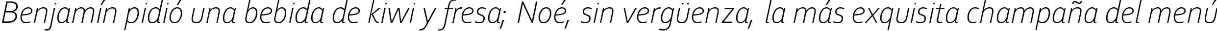 Пример написания шрифтом Corbel Light Italic текста на испанском