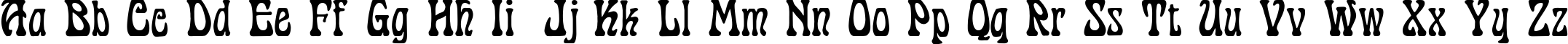 Пример написания английского алфавита шрифтом Cordeballet