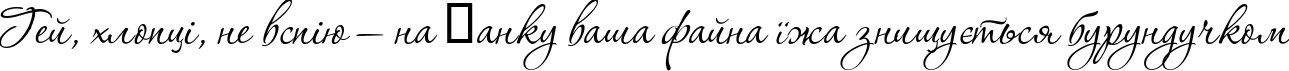 Пример написания шрифтом Corinthia текста на украинском