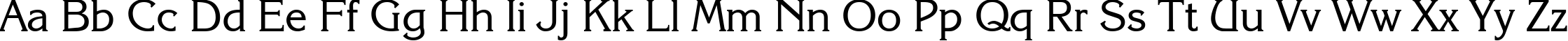 Пример написания английского алфавита шрифтом Coriolan