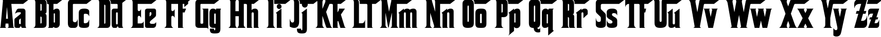 Пример написания английского алфавита шрифтом Corleone