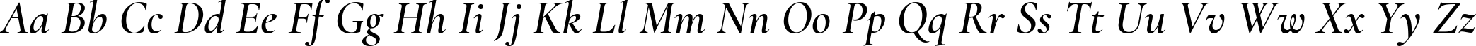 Пример написания английского алфавита шрифтом Cormorant SemiBold Italic