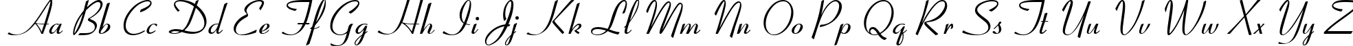 Пример написания английского алфавита шрифтом Coronet