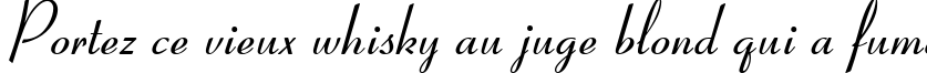 Пример написания шрифтом Coronet текста на французском