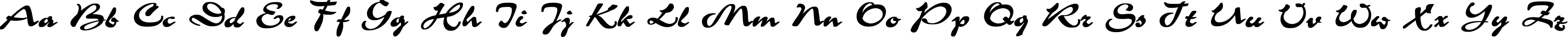 Пример написания английского алфавита шрифтом Corrida Bold