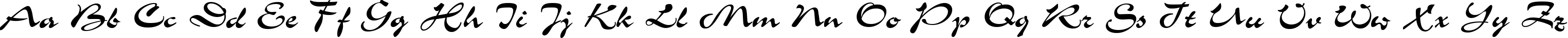 Пример написания английского алфавита шрифтом CorridaC