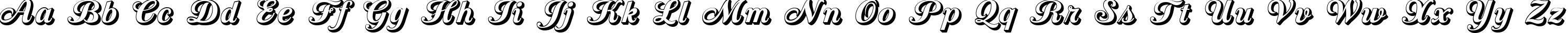 Пример написания английского алфавита шрифтом Country Western Script Open
