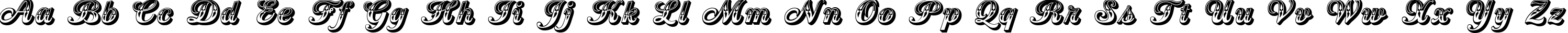 Пример написания английского алфавита шрифтом Country Western Script
