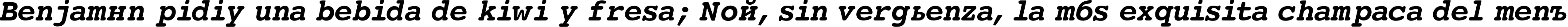 Пример написания шрифтом Courier-Bold-Italic текста на испанском