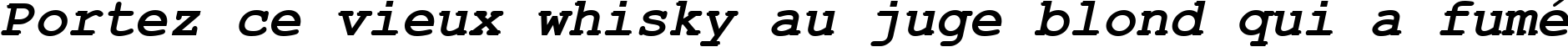 Пример написания шрифтом Courier New Bold Italic текста на французском