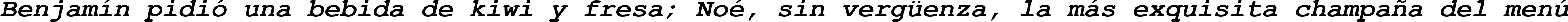 Пример написания шрифтом Courier New Bold Italic текста на испанском