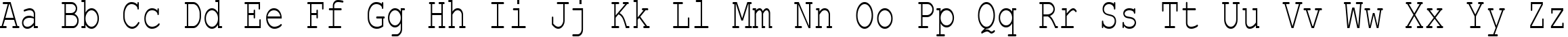 Пример написания английского алфавита шрифтом Courier New Cyr_75n