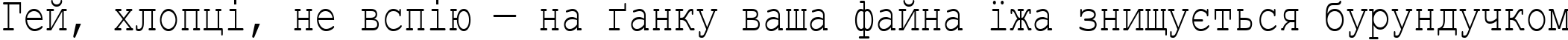 Пример написания шрифтом Courier New Cyr_75n текста на украинском