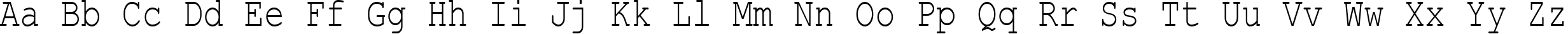 Пример написания английского алфавита шрифтом Courier New Cyr_80n