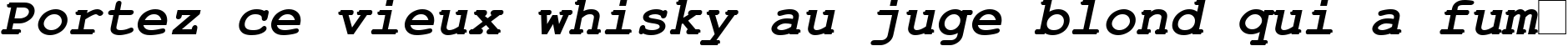Пример написания шрифтом Courier New Cyr Bold Italic текста на французском