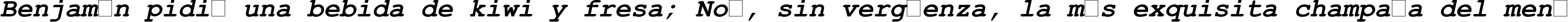 Пример написания шрифтом Courier New Cyr Bold Italic текста на испанском