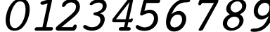 Пример написания цифр шрифтом Courier-Normal-Italic