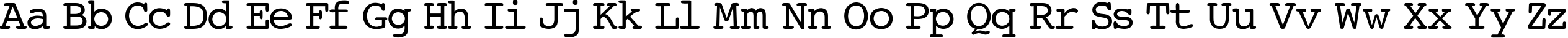 Пример написания английского алфавита шрифтом Courier-Normal