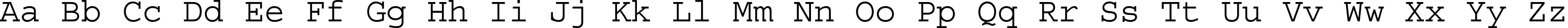 Пример написания английского алфавита шрифтом Courier Std Medium