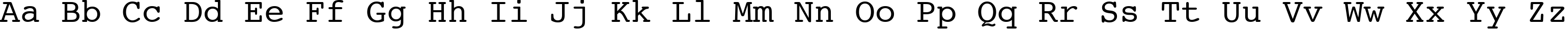 Пример написания английского алфавита шрифтом Courier 10 Pitch BT