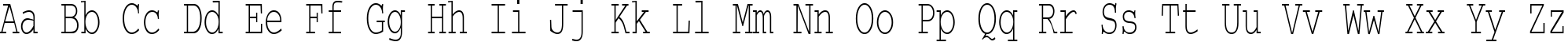 Пример написания английского алфавита шрифтом CourierCTT_65