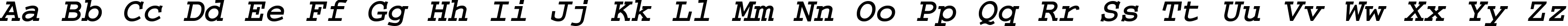 Пример написания английского алфавита шрифтом CourierCTT BoldItalic