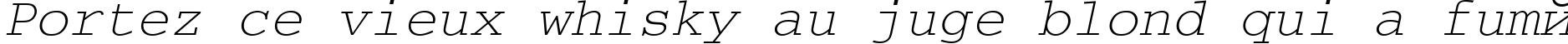 Пример написания шрифтом CourierMCY Oblique текста на французском