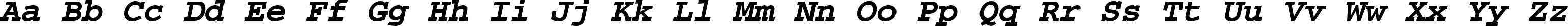 Пример написания английского алфавита шрифтом CourierPS Bold Oblique