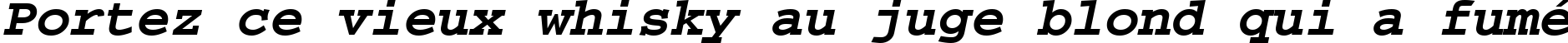 Пример написания шрифтом CourierPS Bold Oblique текста на французском