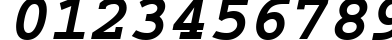 Пример написания цифр шрифтом CourierPS Bold Oblique